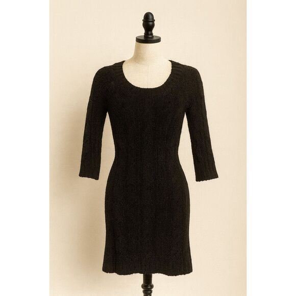 Roxy Black Cable Knit Sweater Dress XS - Picture 1 of 4